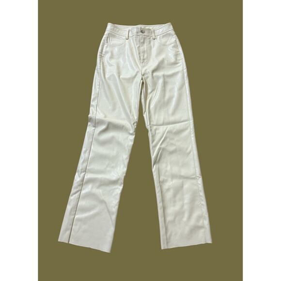 Steve Madden Leather Imitation Ivory Pants Pockets Size 25 - Picture 2 of 11